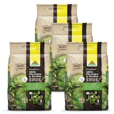 4 x Neudorff NeudoHum® Grünpflanzen- & PalmenErde, 3 Liter