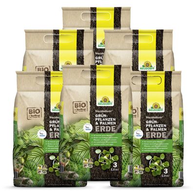 6 x Neudorff NeudoHum® Grünpflanzen- & PalmenErde, 3 Liter