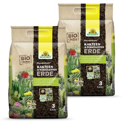 2 x Neudorff NeudoHum® Kakteen- & SukkulentenErde, 3 Liter