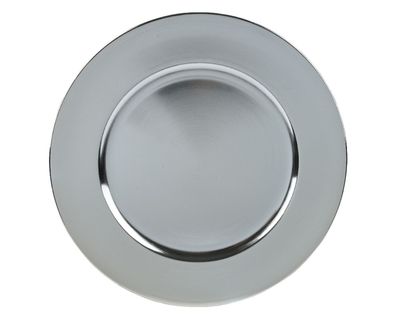 Dekoteller Platzteller Kunststoff Ø 33cm H.1.5cm silber