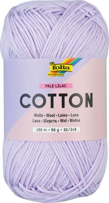 folia 25931 - Cotton PALE LILAC, 50 g | Wolle zum Häkeln und Stricken, ca. 150 m, Str