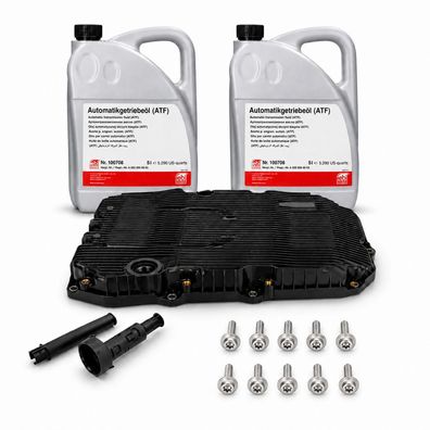 10L Automatikgetriebe Öl + Ölwanne Hydraulikfilter für Mercedes 9G-Tronic 725.0