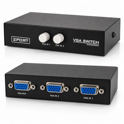 I07C VGA SVGA Monitor Switch Umschalter Box Verteiler 2 IN1 für LCD PC TV Beamer