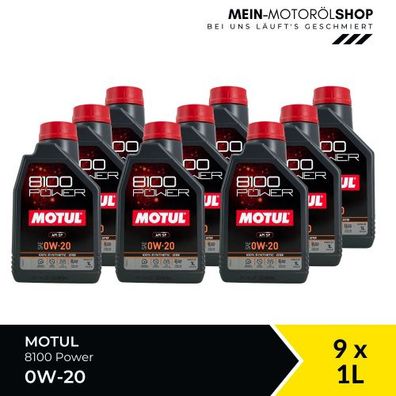 Motul 8100 Power 0W-20 9x1 Liter