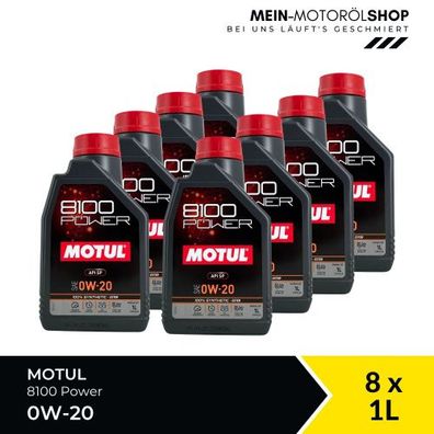 Motul 8100 Power 0W-20 8x1 Liter