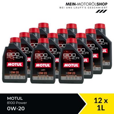 Motul 8100 Power 0W-20 12x1 Liter