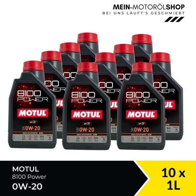Motul 8100 Power 0W-20 10x1 Liter