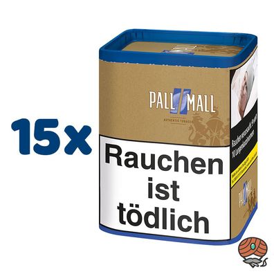 Pall Mall Authentic Blue / Blau Zigarettentabak / Stopftabak Dose 15x 71g