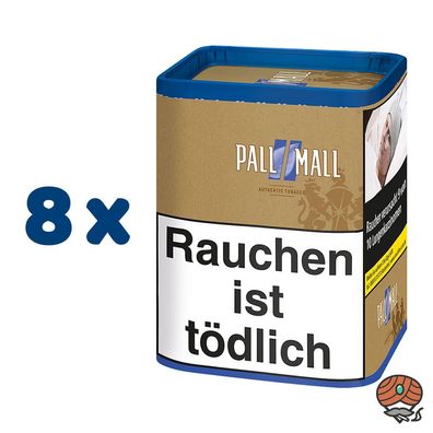 Pall Mall Authentic Blue / Blau Zigarettentabak / Stopftabak Dose 8x 71g