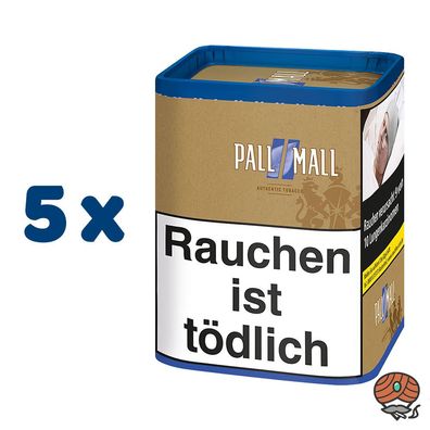 Pall Mall Authentic Blue / Blau Zigarettentabak / Stopftabak Dose 5x 71g