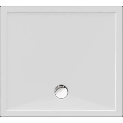 Schröder Viereck Duschwanne Deepstone E 100x90x2 cm weiß, Mineralguss