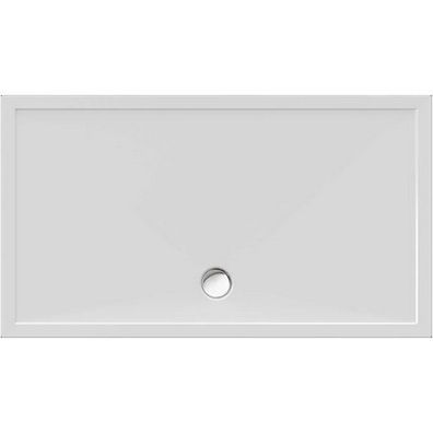 Schröder Rechteckduschwanne Deepstone E 160x90x2 cm weiß, Mineralguss