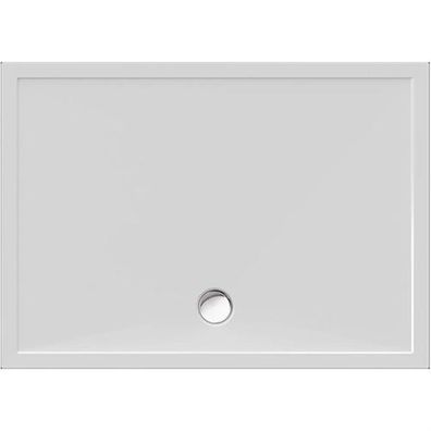 Schröder Viereck Duschwanne Deepstone E 140x100x2 cm weiß, Mineralguss