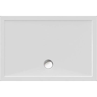 Schröder Viereck Duschwanne Deepstone E 120x80x2 cm weiß, Mineralguss