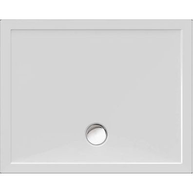 Schröder Viereck Duschwanne Deepstone E 100x80x2 cm weiß, Mineralguss