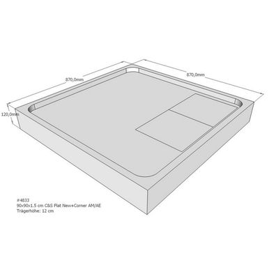 Schröder Duschwannenträger Flat New E 90 x 90