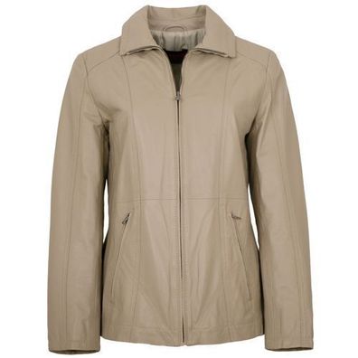 MADDOX - Damen Lederjacke Lammnappa taupe