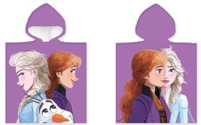 Disney Eiskönigin Purple Badeponcho für Kinder aus Baumwolle - 50 x 100 cm