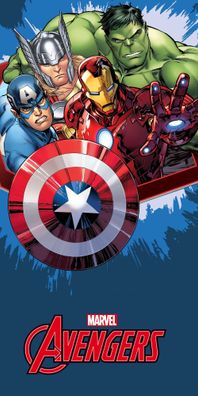 Avengers Blaues Badetuch für Kinder aus Baumwolle - 70 x 140 cm