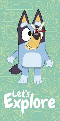 Bluey Explore Badehandtuch Badetuch für Kinder aus Baumwolle - 70 x 140 cm