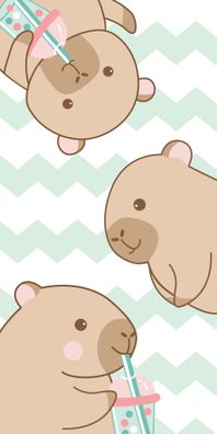 Capybara Bubble Badehandtuch Badetuch für Kinder aus Baumwolle - 70 x 140 cm