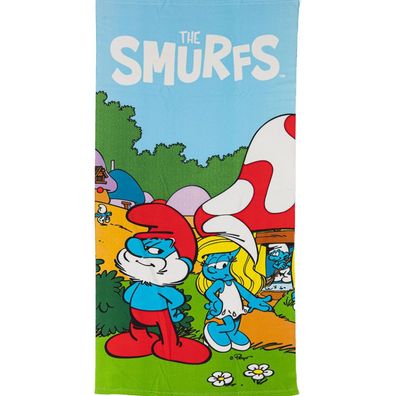Die Schlümpfe Village Life , ( ) Badetuch für Kinder aus Polyester - 70 x 140 cm