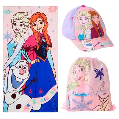 Disney Eiskönigin True Friends , Turnbeutel, Baseballkappe Set Badetuch-Set für