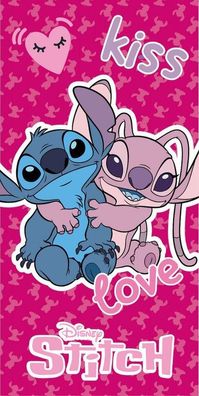 Disney Lilo und Stitch Kiss, Love Badehandtuch, ( ) Badetuch für Kinder aus