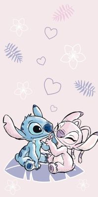 Disney Lilo und Stitch Pink Badetuch für Kinder aus Baumwolle - 70 x 140 cm