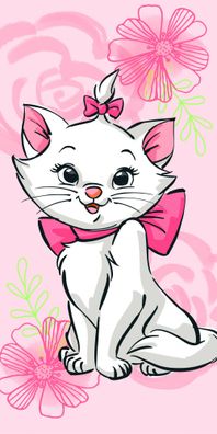 Disney Marie Pink Flower Badehandtuch, 70 * 140cm Badetuch für Kinder aus