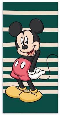 Disney Mickey Green Badetuch für Kinder aus Baumwolle - 60 x 120 cm