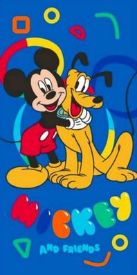 Disney Mickey Pluto Joy , ( ) Badetuch für Kinder aus Polyester - 70 x 140 cm