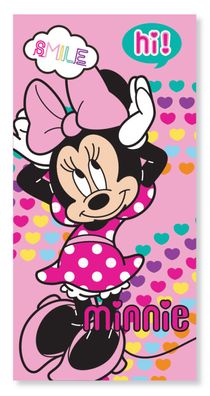 Disney Minnie Hearts , ( ) Badetuch für Kinder aus Polyester - 70 x 137 cm