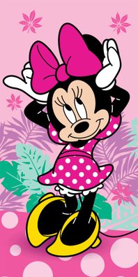 Disney Minnie Pretty in Pink Badetuch für Kinder aus Baumwolle - 70 x 140 cm