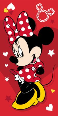 Disney Minnie Pretty in Red Badetuch für Kinder aus Baumwolle - 70 x 140 cm