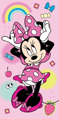 Disney Minnie Rainbow Badehandtuch Badetuch für Kinder aus Baumwolle - 70 x 140