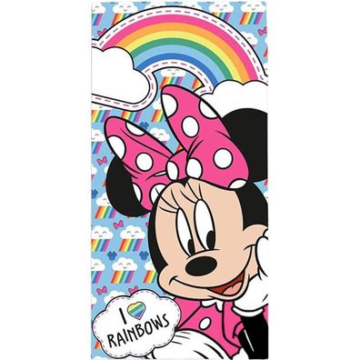 Disney Minnie Rainbows Badetuch für Kinder aus Baumwolle - 70 x 140 cm