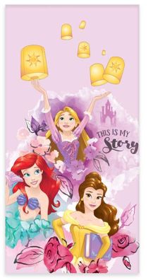 Disney Prinzessin My Story Badetuch für Kinder aus Baumwolle - 60 x 120 cm