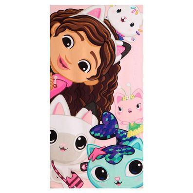 Gabby's Dollhouse Playtime , ( ) Badetuch für Kinder aus Polyester - 70 x 140 cm