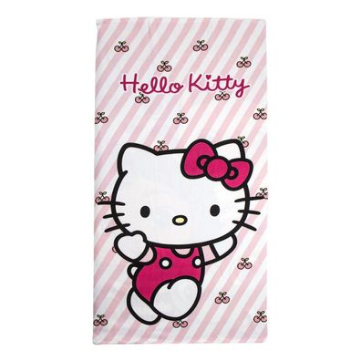Hello Kitty Cherry , ( ) Badetuch für Kinder aus Polyester - 70 x 140 cm