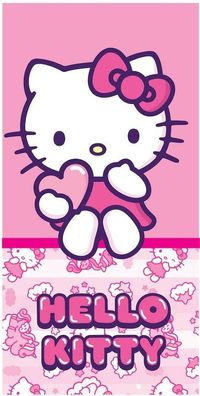 Hello Kitty Pinky Heart , (Fast Dry) Badetuch für Kinder aus Polyester - 70 x