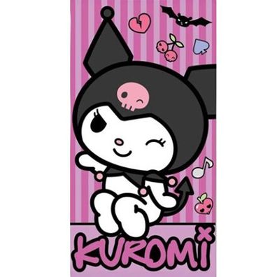 Hello Kitty Punk Kuromi , ( ) Badetuch für Kinder aus Polyester - 70 x 140 cm