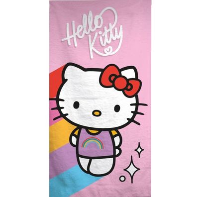 Hello Kitty Rainbow Badelaken, 70 * 140cm (Schnell trocknend) Badetuch für Kinder