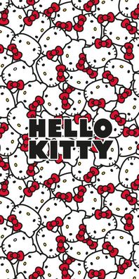 Hello Kitty Red Bows Badetuch für Kinder aus Baumwolle - 70 x 140 cm