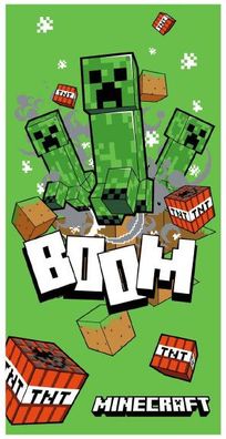 Minecraft Boom Badetuch für Kinder aus Baumwolle - 70 x 140 cm