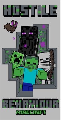 Minecraft Hostile Behaviour Badehandtuch Badetuch für Kinder aus Baumwolle - 70