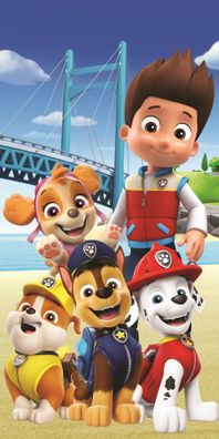 Paw Patrol Bridge Badehandtuch Badetuch für Kinder aus Baumwolle - 70 x 140 cm