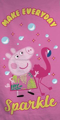 Peppa Wutz Sparkle Badetuch für Kinder aus Baumwolle - 70 x 140 cm