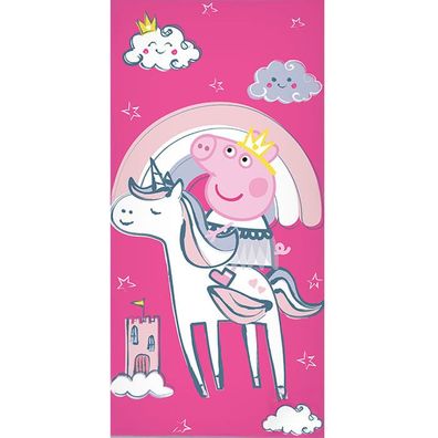 Peppa Wutz Unicorn Badetuch für Kinder aus Baumwolle - 70 x 140 cm