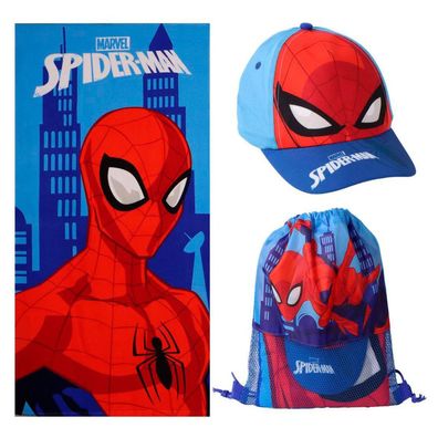 Spiderman City Saver , Turnbeutel, Baseballkappe im Set Badetuch-Set für Kinder
